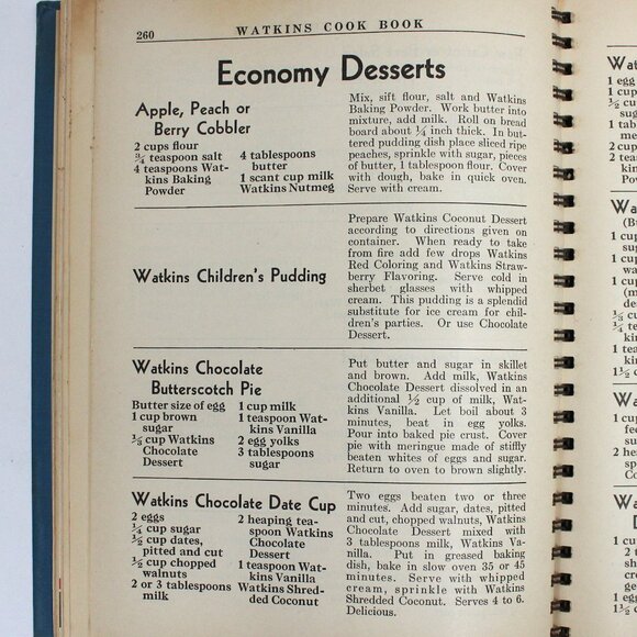 Vintage Copyright 1938 Watkins Cook Book - Recipes Advertising Helpful Hints - Picture 12 of 15